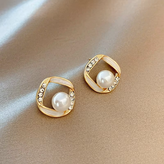 Korean Inspired Design 125 -  18K Gold Plated Hypoallergenic Stud Earrings.
